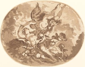 Eros and Psyche by Jean Claude Richard, Abbé de Saint Non after François Boucher