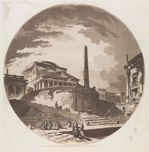 View of the Rotunda with Stairs on the Tiber by Jean Claude Richard de Saint Non