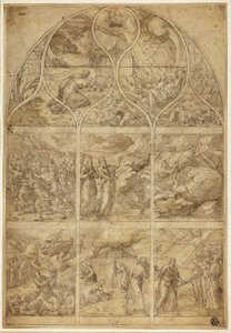 Design for a Stained Glass Window with the Story of Aaron by Jean Cousin the Younger