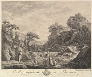 Traveling Women Drinking Water, 1758