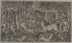 A King Pursued by a Unicorn by Jean Duvet