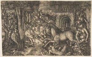 A King Pursued by a Unicorn, from the Unicorn Series, ca. 1555 by Jean Duvet