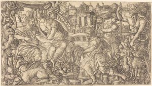 A King and Diana Receiving Huntsmen by Jean Duvet