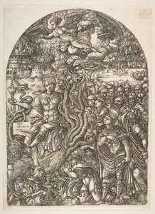 The Babylon Harlot seated on the Seven-Headed Beast, from the Apocalypse