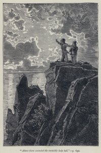 Above them sounded the invisible holy bell (engraving) by Jean Edouard Dargent