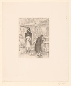 Customer Browsing in an Antique Shop by Jean Emile Laboureur