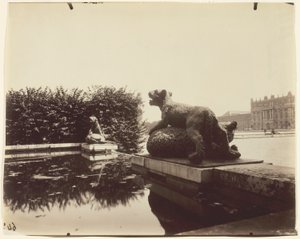 Versailles, Fountain of Point du Jour, (Tiger Overpowering a Bear by Houzeau) by Jean Eugène Auguste Atget