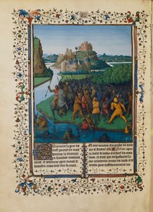 Battle of the Maccabees against Bacchides, miniature Ms fr 247 folio 270