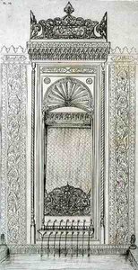 Marble fountain in the Kiosk of Beckitash, on the Bosphorus, from 