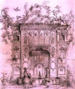 Ornamental Fountain, near the Galata Tower in Constantinople by Jean Francois (after) Albanis de Beaumont