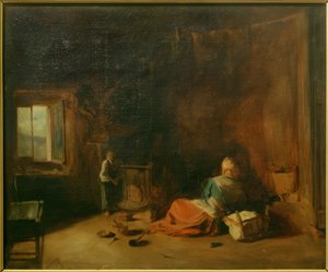 Peasant Interior by Jean Francois Gigoux
