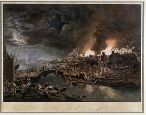 Granville in Flames Besieged by the Vendéans by Jean Francois Hue