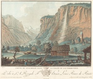 Falls at Staubbach, probably 1776 by Jean Francois Janinet