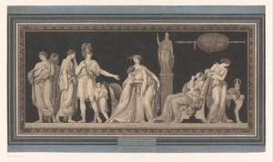 Coriolanus Comforts His Wife and Mother (Constance de Coriolan) by Jean Francois Janinet