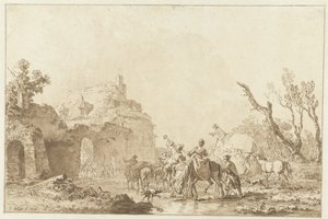 Travelers by a Gate