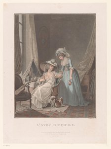 Bedroom with Two Women at a Dressing Table by Jean Francois Janinet