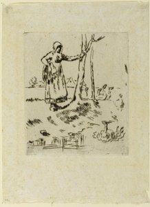 A Girl Minding Geese by Jean Francois Millet
