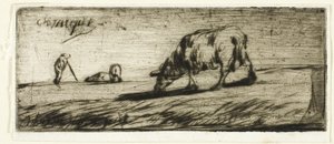 A Sheep Grazing by Jean Francois Millet