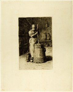 A Woman Churning by Jean Francois Millet