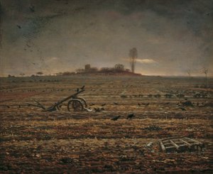 The Plain of Chailly with Harrow and Plow by Jean Francois Millet