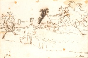 A Farmyard Among Trees, Vichy (Allier) by Jean Francois Millet