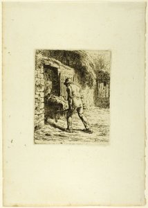Peasant with a Wheelbarrow by Jean Francois Millet