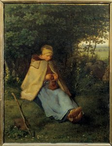 The Knitter by Jean Francois Millet