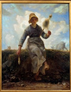 The spinner, auvergnate chevriere by Jean Francois Millet