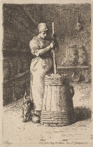 Woman Churning Butter, 1855-56 by Jean Francois Millet