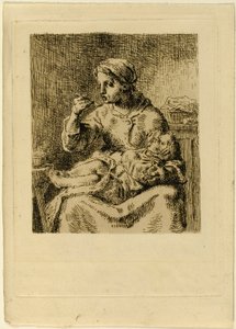 Woman Feeding Her Child by Jean Francois Millet