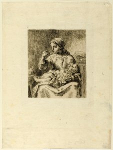 Woman Feeding Her Child by Jean Francois Millet