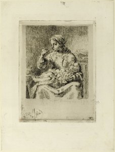 Woman Feeding Her Child by Jean Francois Millet