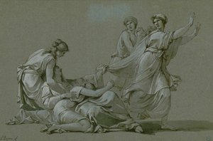 The Young Men and Maidens of Athens to be Offered as Sacrificial Victims to Minotaur by Jean François Pierre Peyron