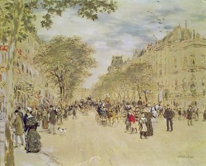 The Pavillon de Hanovre and the Boulevard des Italiens, Paris, after 1870 by Jean Francois Raffaelli