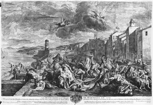 The plague of 1720 in Marseilles, engraved by Simon Thomassin (1655-1733) 1727