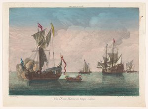 Seascape with Ships and Boats on a Calm Sea