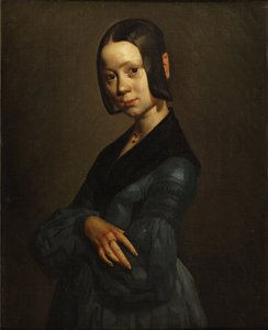 Portrait of Pauline Ono in Blue by Jean Francois Millet
