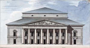 Facade of the Saint Petersburg Imperial Bolshoi Kamenny Theatre by Jean François Thomas de Thomon