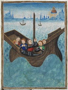 Robert the Hermit returning to France, Jean Froissart, miniature