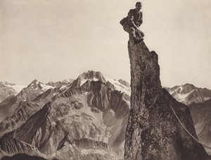Switzerland: Gendarme on the Sonnigwichel, looking towards the Oberalpstock by Jean Gaberell