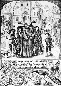Fabled Origin of the Burgundy Cross, Etienne, a Legendary King of Burgundy Makes a Pilgrimage to St. Victor of Marseilles, to Whom He Has Carried the Cross of St. Andrew, Out of Gratitude to St. Mary