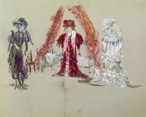 Stage Design with Figurines for the Premiere by Jean Giraudox