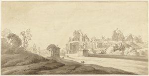 View of the Ruins of the Palace on the Palatine Hill in Rome by Jean Grandjean (attributed to)