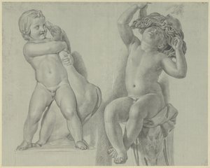 Two Studies of Sculptures of Children by Jean Grandjean