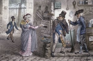 The mailbox - Lithography of Marlet, late 19th century by Jean Henri Marlet