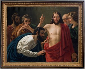 Parish Church (Nederbrakel, Parochiekerk Sint-Pieter-in-de-Banden). Interior. Painting. Thomas the Apostle. Jean-Henri De Coene. by Jean Henri de Coene
