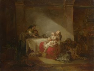 Interior, the Happy Mother by Jean Honore Fragonard