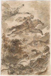 Rinaldo, Astride Baiardo, Flies Off in Pursuit of Angelica