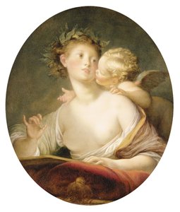 Sappho Inspired by Cupid by Jean Honore Fragonard