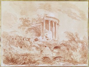 Temple of the Sybil at Tivoli by Jean Honore Fragonard